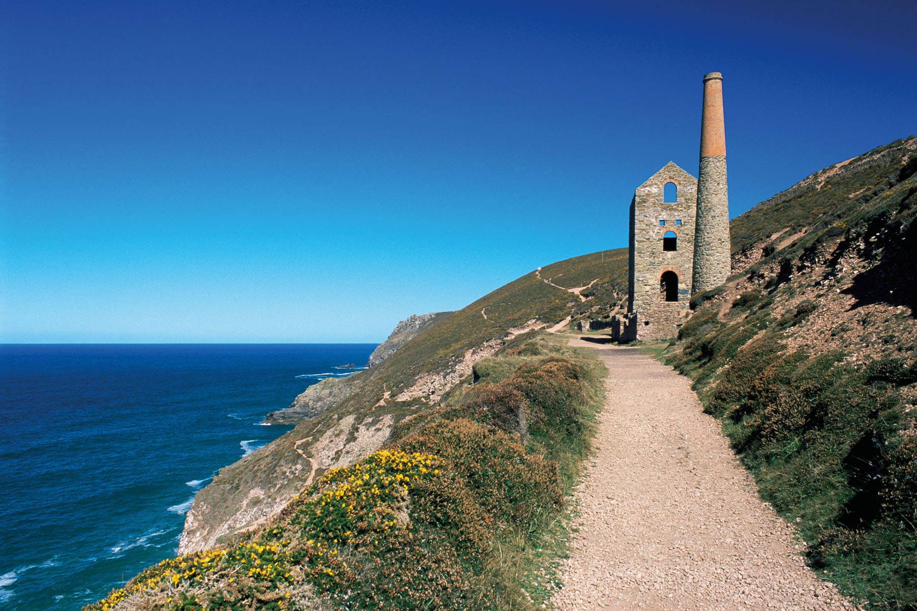 Disused  tin mine on cornish coast