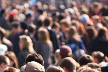 Crowd of people at the street