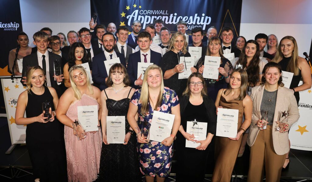 The winners and highly commended nominees at the 2021 Cornwall Apprenticeship Awards