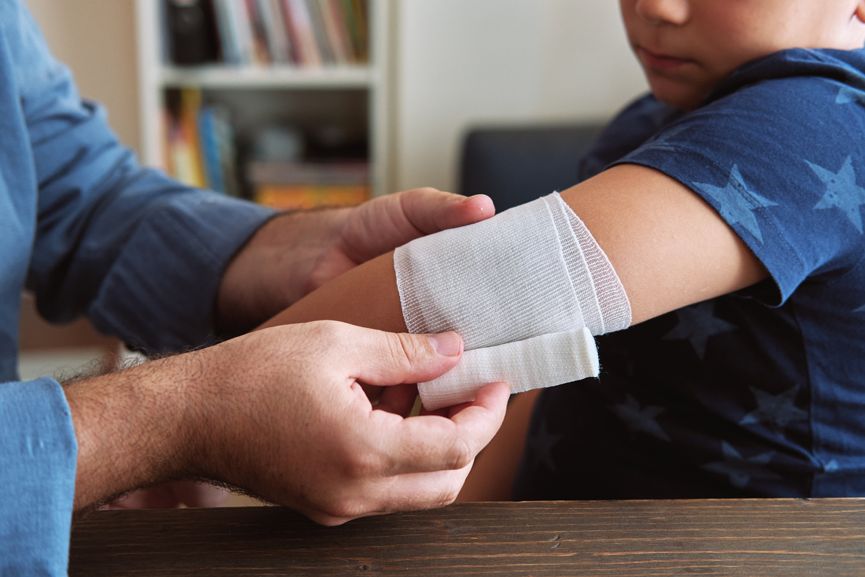 Father and child first aid