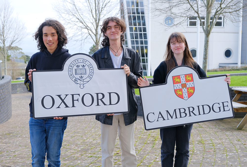 Successful students at Penwith College with Oxford and Cambridge boards