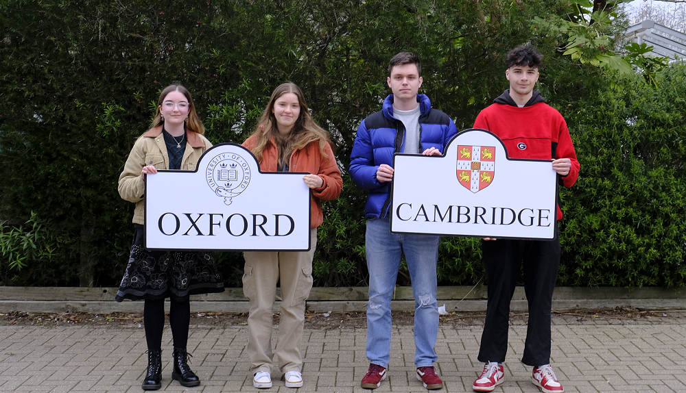 Successful Truro College students with Oxford and Cambridge boards.