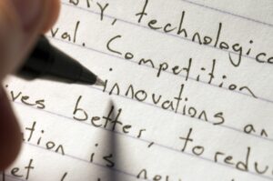 english writing on a page