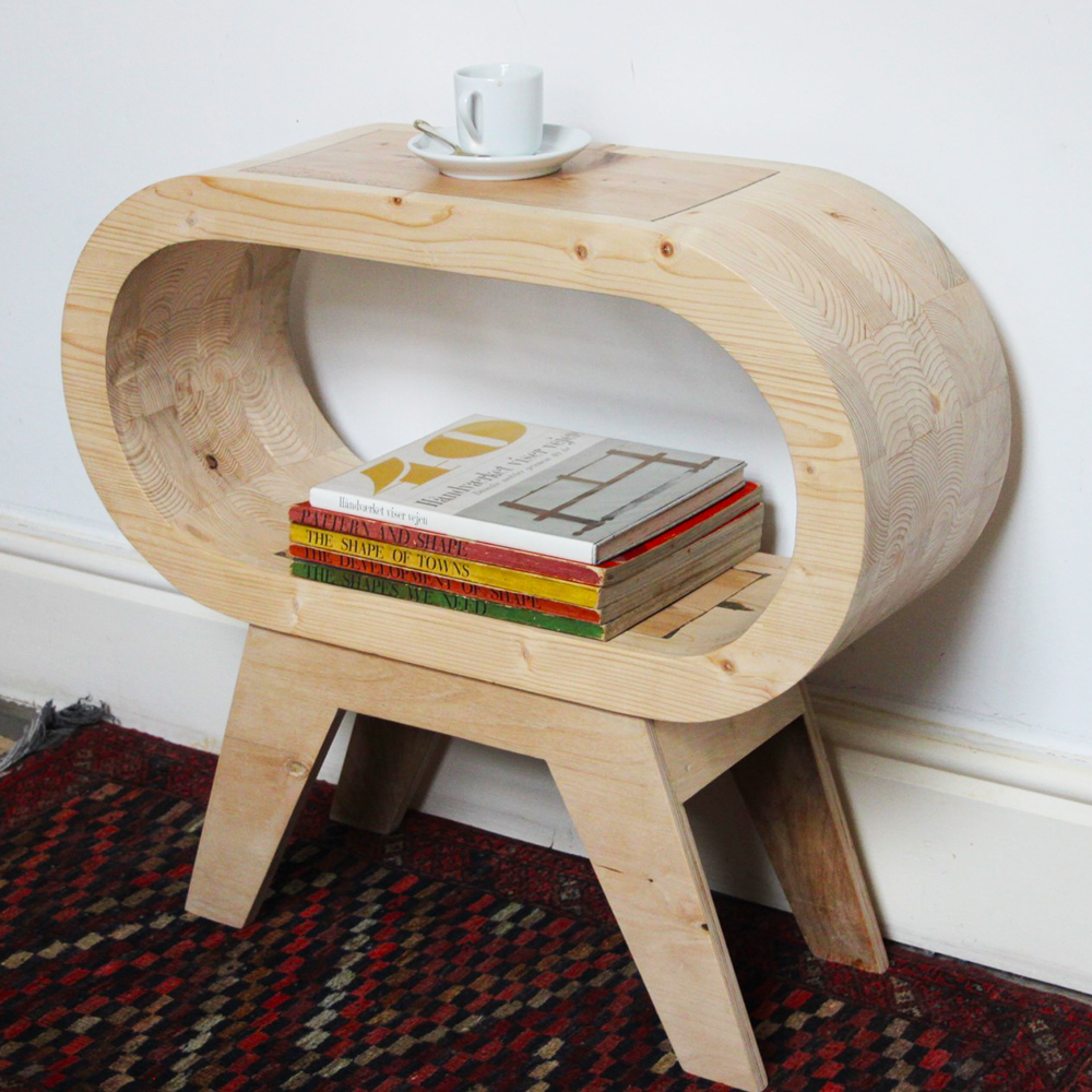 A circular bookcase made by a student, Oliver.