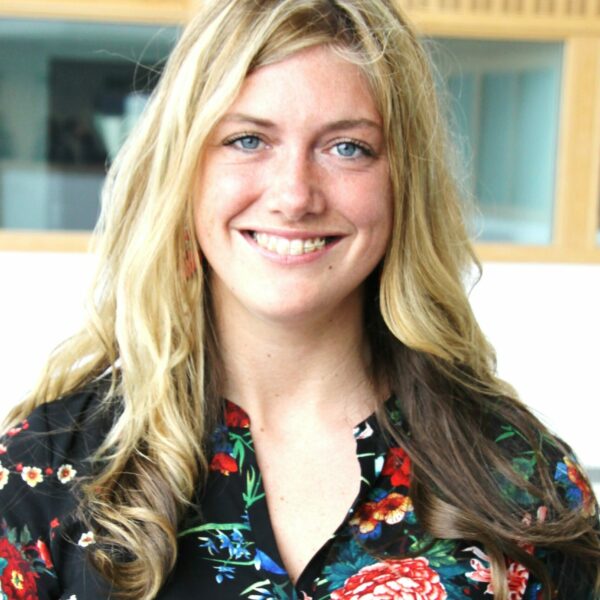 Amy Hambly-Symons in the Fal building at Truro College.