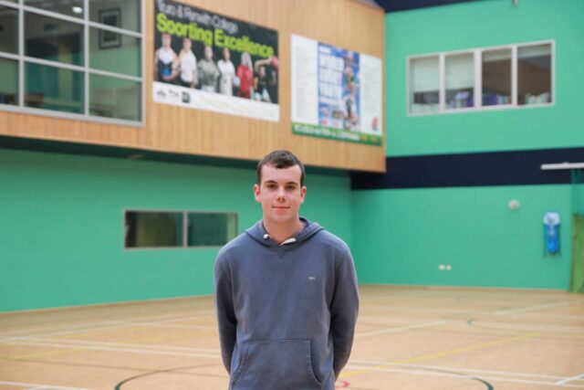 Callum stood in the centre of the MUGA.
