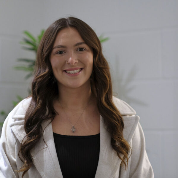 Freya standing in college