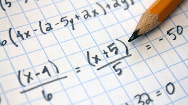 A close-up of maths equations.