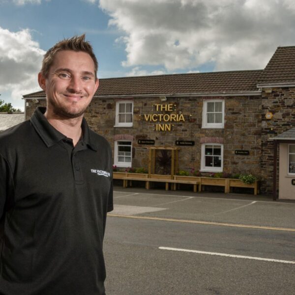 Mark Holden stood outside the Victoria Inn in Truro.