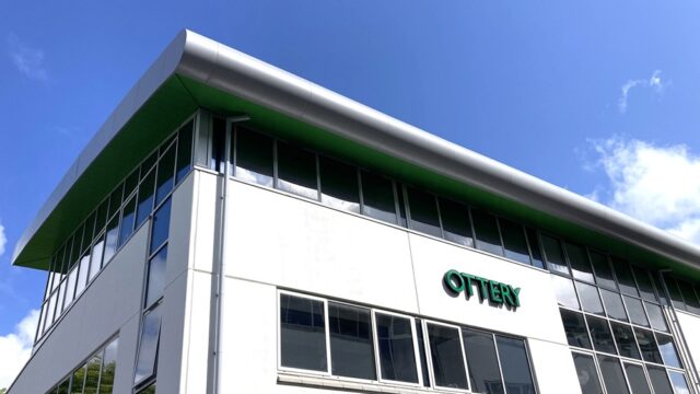 An image of a corner of the STEM and Health Skills Centre in Bodmin, Cornwall with blue sky and white clouds.