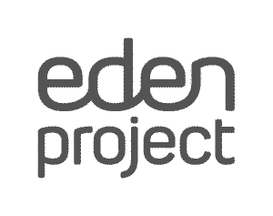 The eden project logo. It says eden project in large green letters.