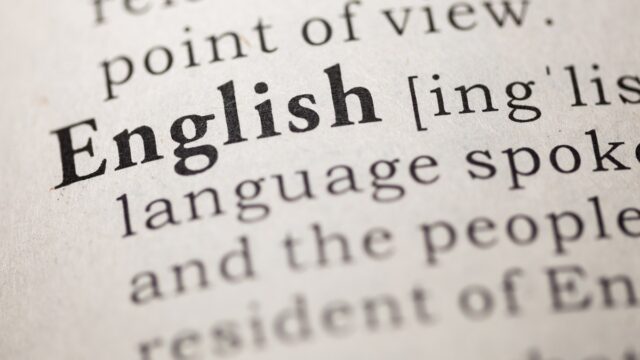 Dictionary definition of the word english.