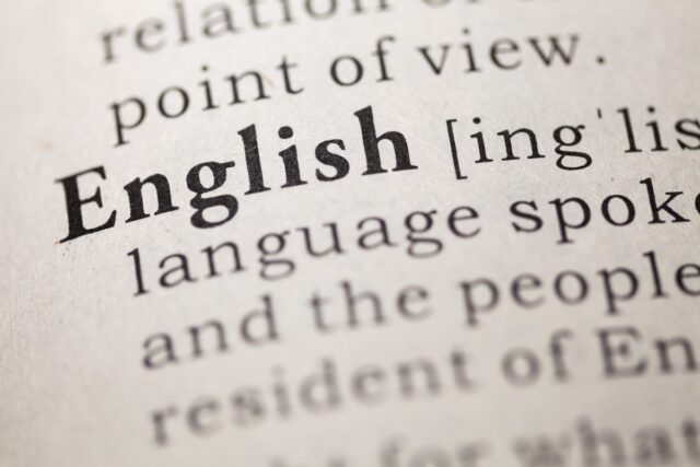 Dictionary definition of the word english.