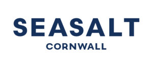 The Seasalt logo. The writting says Seasalt Cornwall in large blue letters.