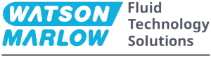 A logo for Watson Marlow. The text reads 'Watson Marlow, fluid technology solutions'. The text is blue and black.