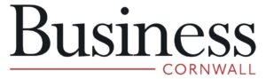 The business cornwall logo. It says Business in black and cornwall in red.