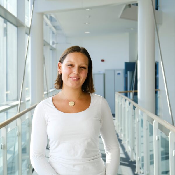 T Level Health Student Journey Izzy in the Fal Building, Truro and Penwith College