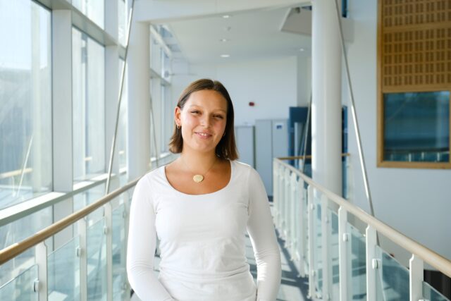 T Level Health Student Journey Izzy in the Fal Building, Truro and Penwith College