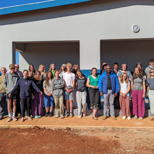 A group photo of students outside the Shewula high school.