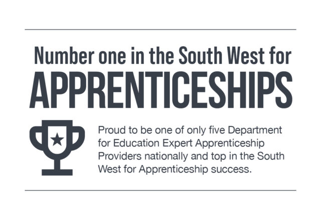 Number one in the South West for apprenticeships. Proud to be one of only five Department for Education Expert Apprenticeship Providers nationally and top in the South West for Apprenticeship success.