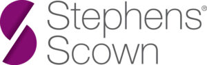 A logo that says Stephens Scown with a purple graphic of two half circles.