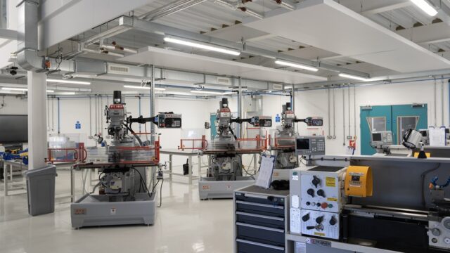 The engineering workshop at the STEM and Health Skills Centre Bodmin.
