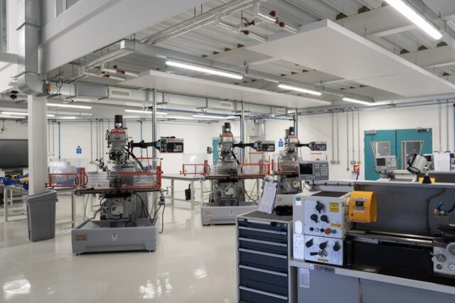 The engineering workshop at the STEM and Health Skills Centre Bodmin.